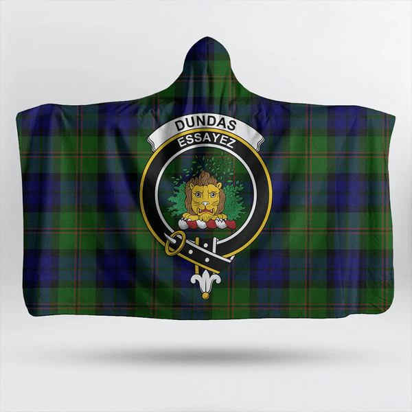 Dundas Modern 02 Tartan Classic Crest Hooded Blanket