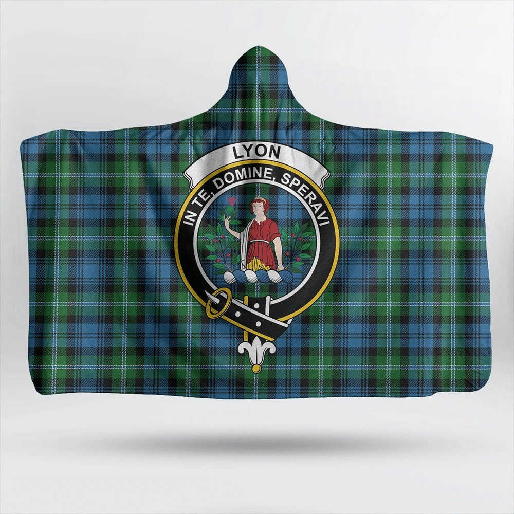 Lyon Clan Tartan Classic Crest Hooded Blanket