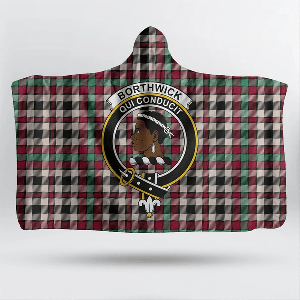 Borthwick Dress Ancient Tartan Classic Crest Hooded Blanket