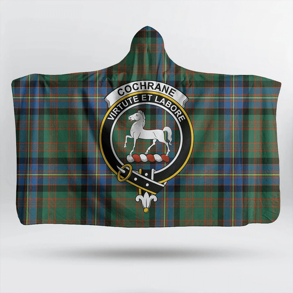 Cochrane Ancient Tartan Classic Crest Hooded Blanket