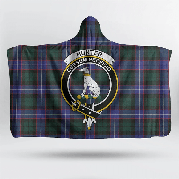 Hunter Modern Tartan Classic Crest Hooded Blanket