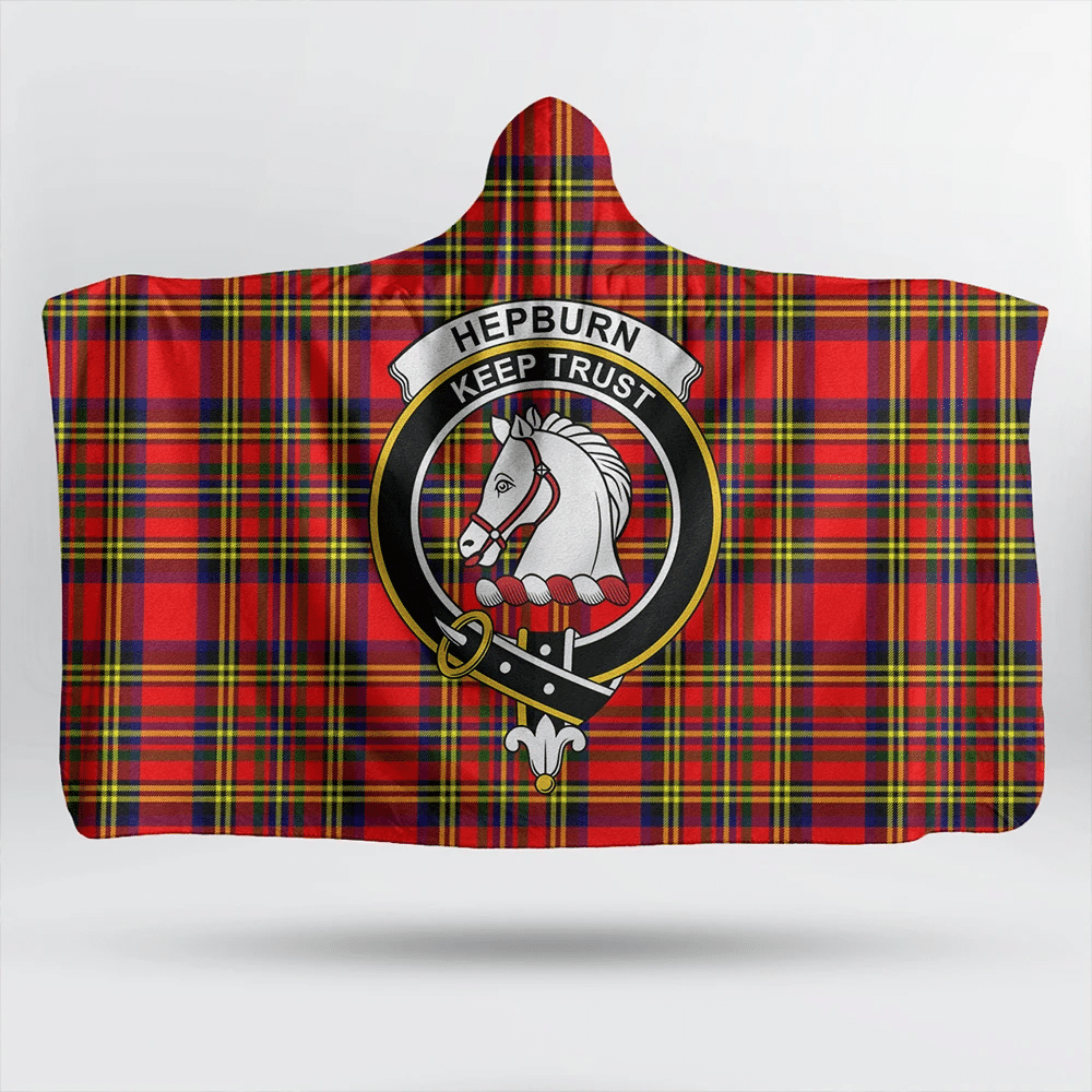 Hepburn Tartan Classic Crest Hooded Blanket