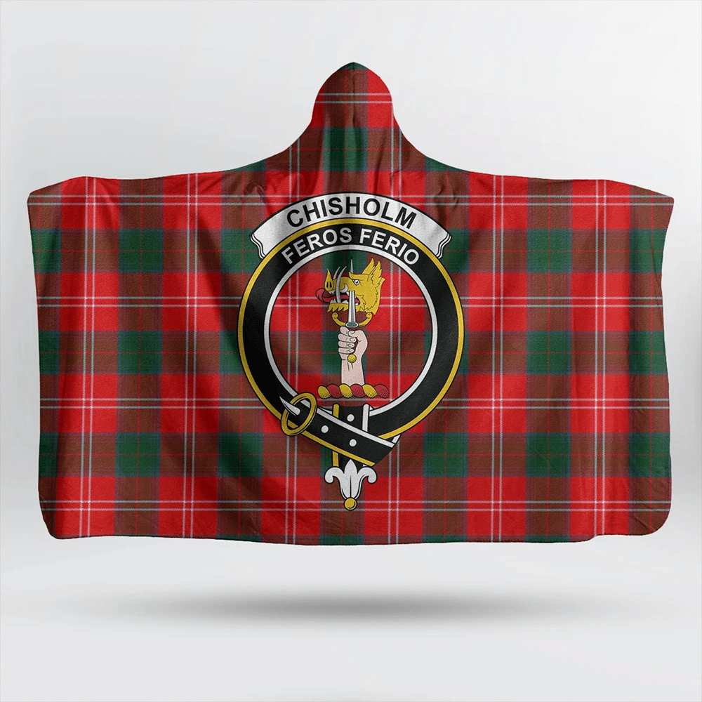 Chisholm Modern Tartan Classic Crest Hooded Blanket