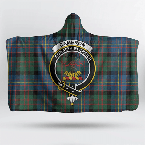 Cameron of Erracht Ancient Tartan Classic Crest Hooded Blanket