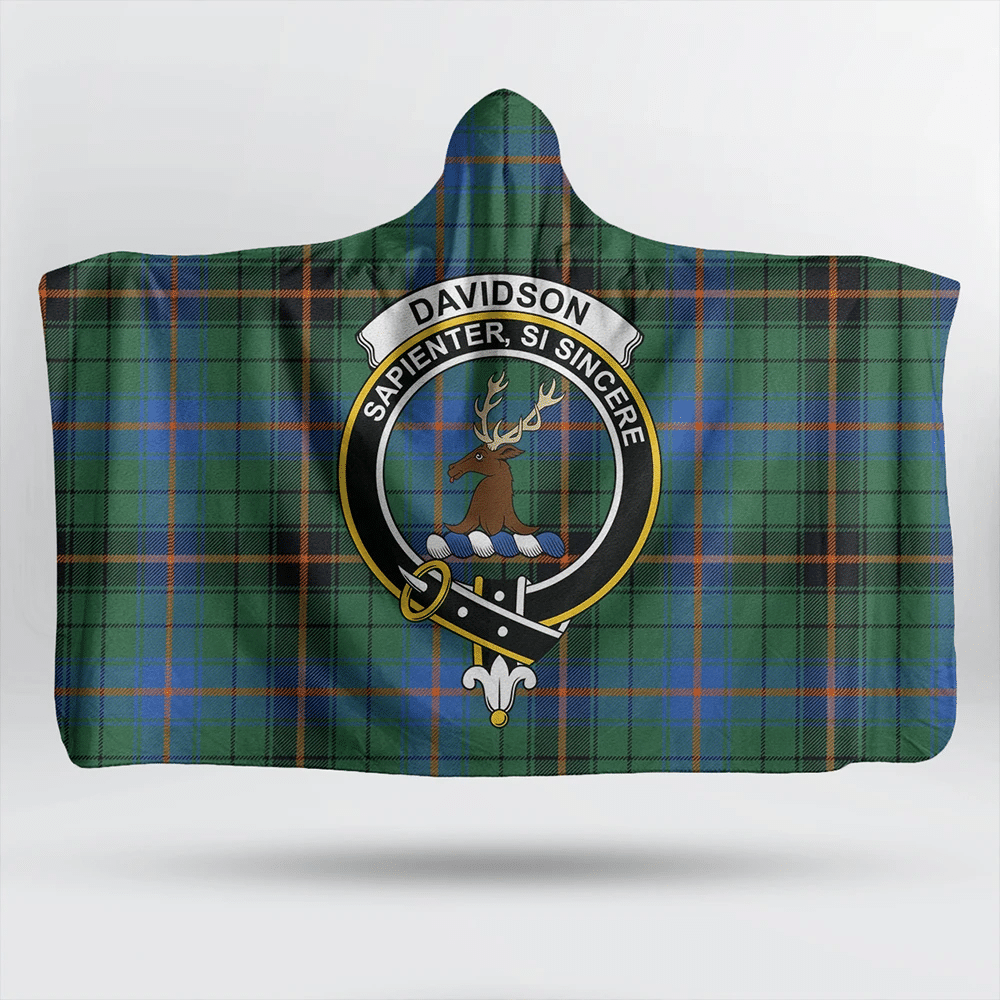 Davidson Ancient Tartan Classic Crest Hooded Blanket