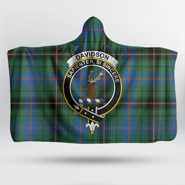 Davidson Ancient Tartan Classic Crest Hooded Blanket