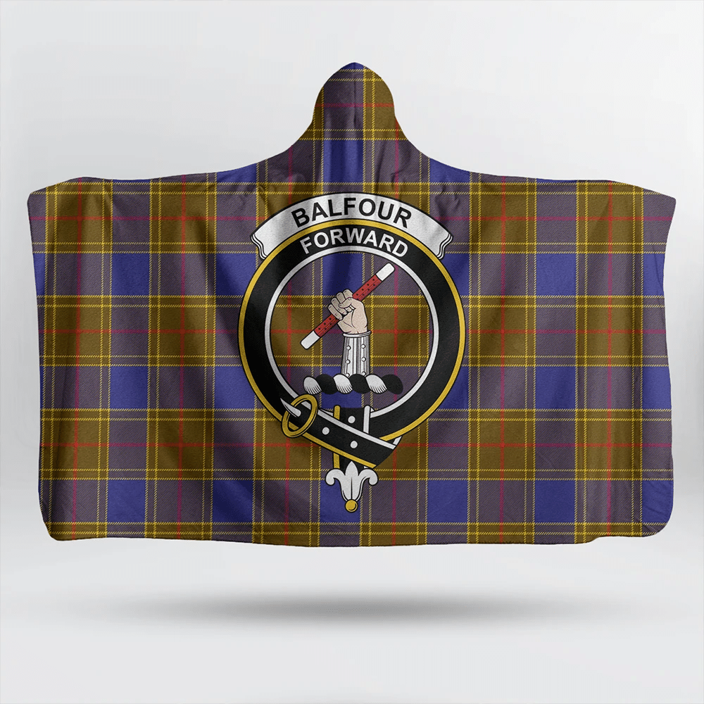 Balfour Modern Tartan Classic Crest Hooded Blanket