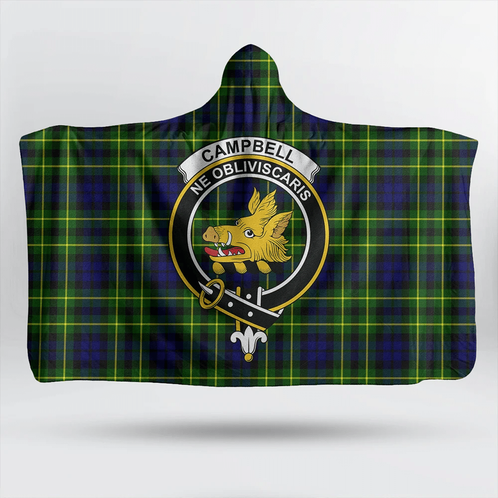 Campbell of Breadalbane Modern Tartan Classic Crest Hooded Blanket