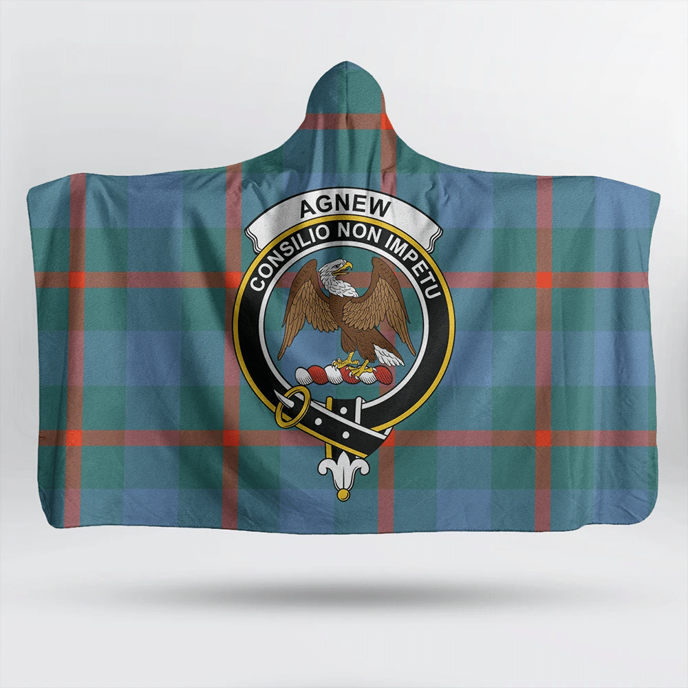 Agnew Ancient Tartan Classic Crest Hooded Blanket