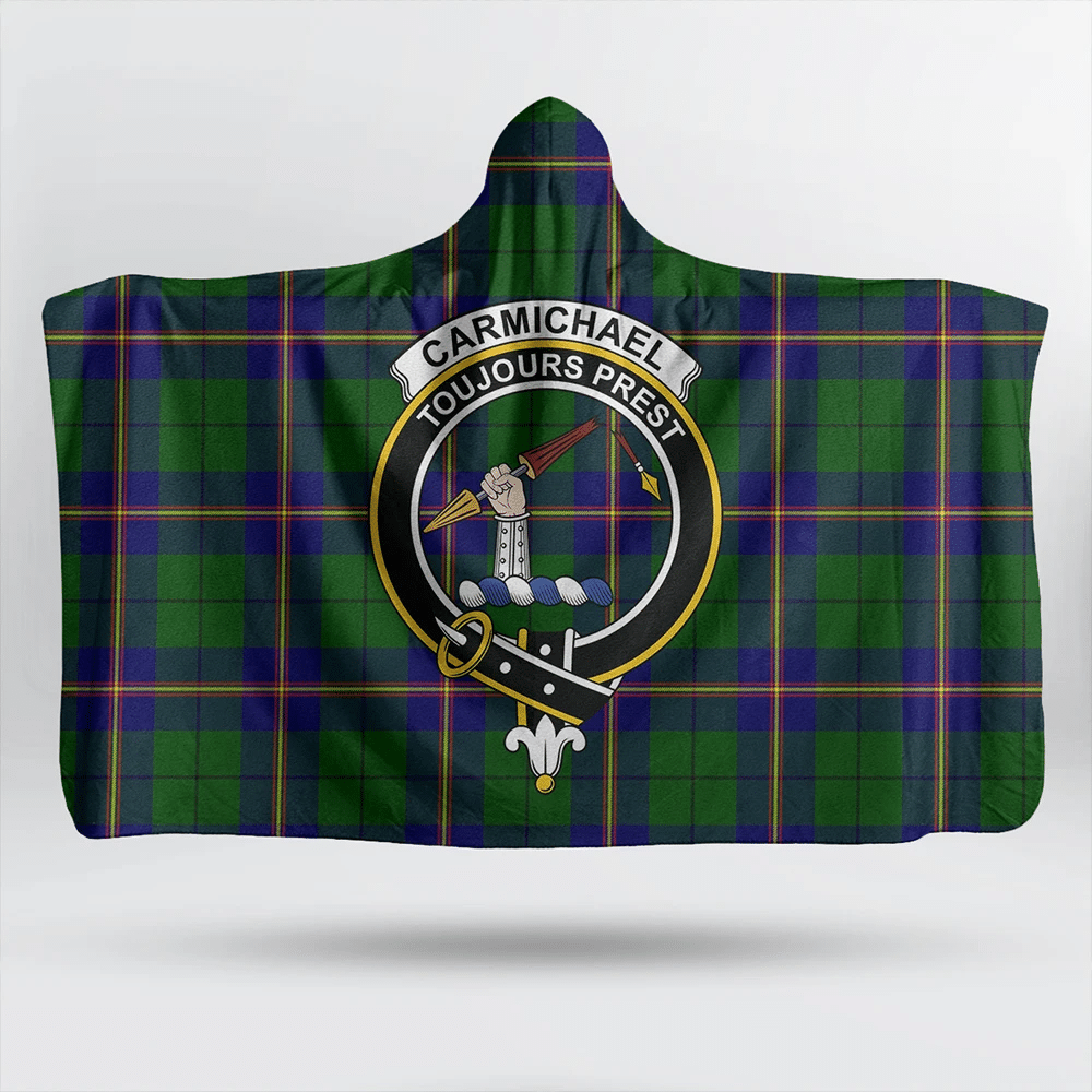 Carmichael Modern Tartan Classic Crest Hooded Blanket