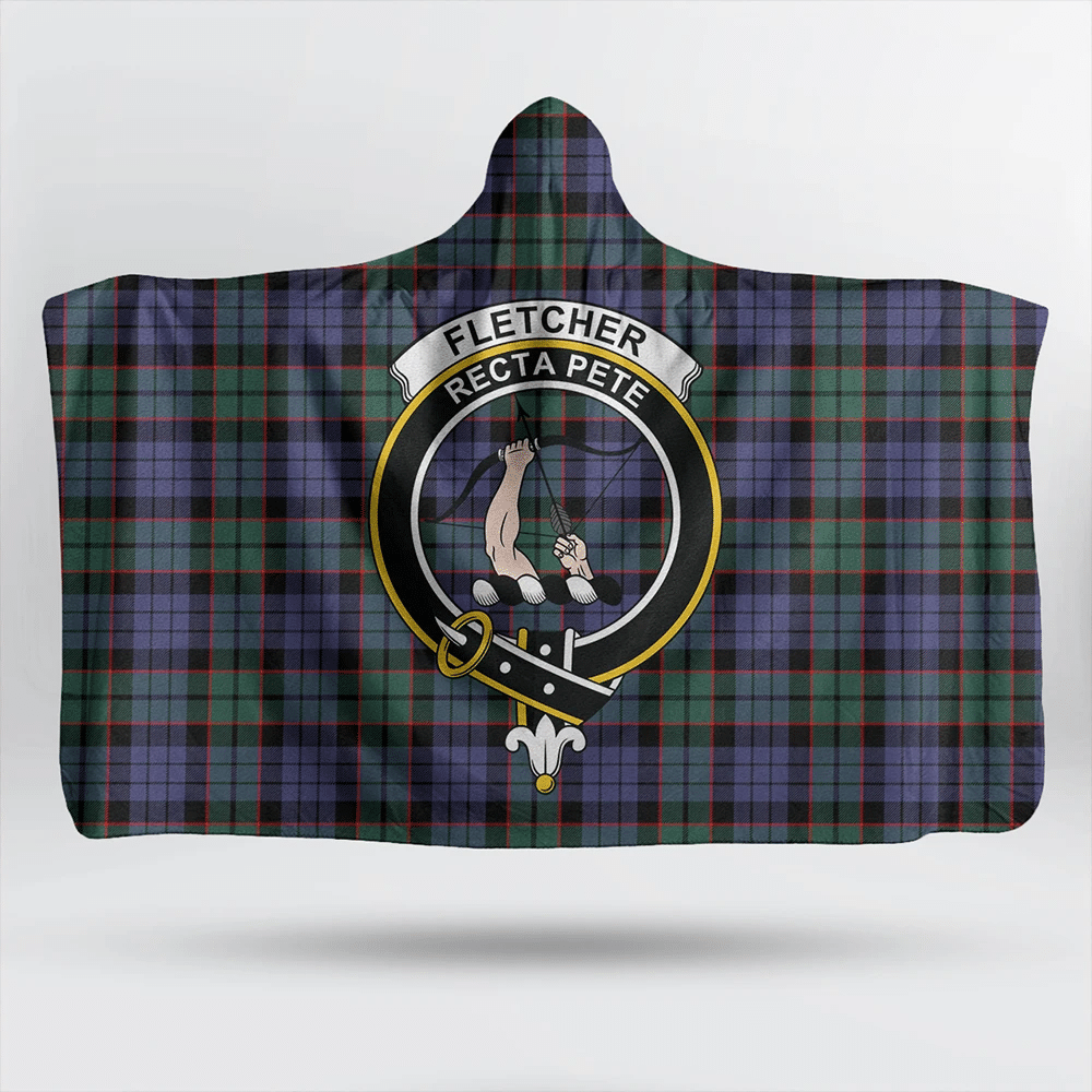 Fletcher Modern Tartan Classic Crest Hooded Blanket