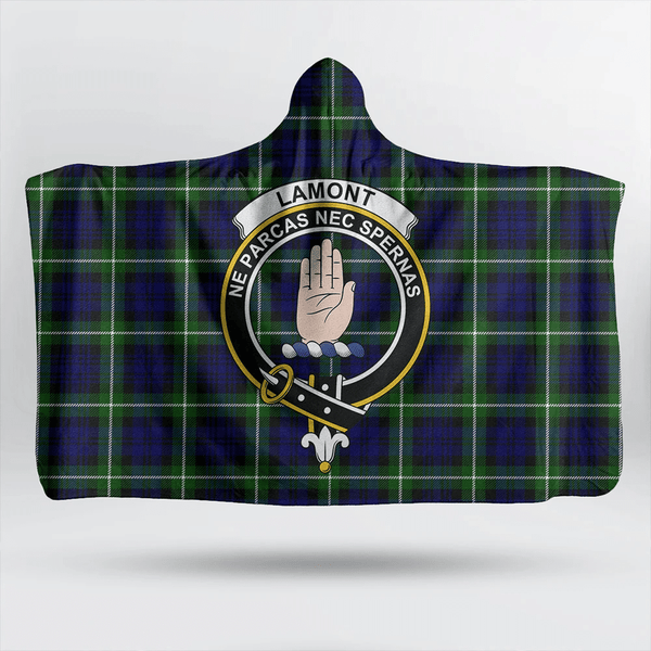 Lamont Modern Tartan Classic Crest Hooded Blanket