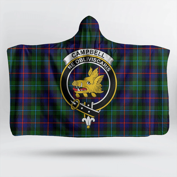 Campbell of Cawdor Modern Tartan Classic Crest Hooded Blanket