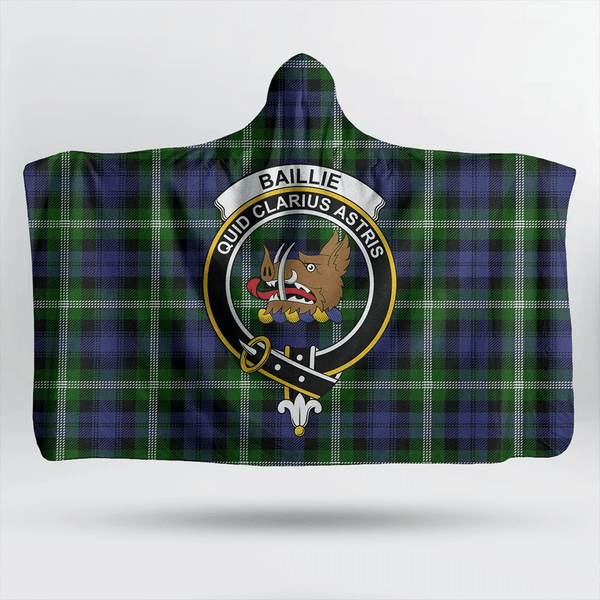 Baillie Modern Tartan Classic Crest Hooded Blanket