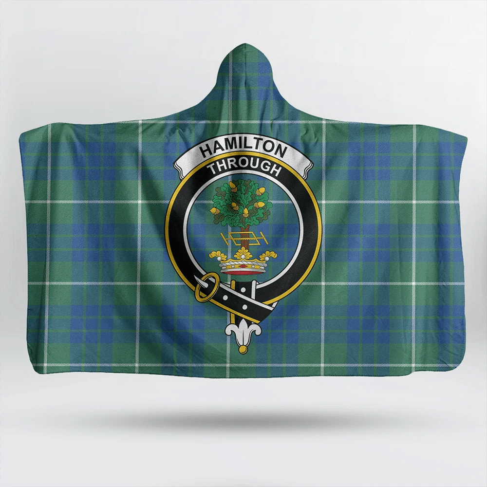 Hamilton Hunting Ancient Tartan Classic Crest Hooded Blanket