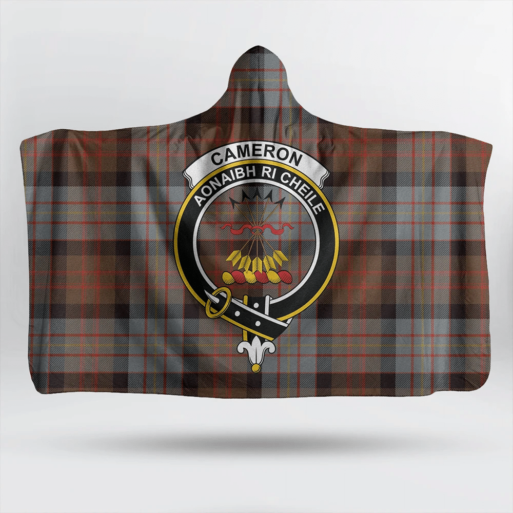 Cameron of Erracht Weathered Tartan Classic Crest Hooded Blanket