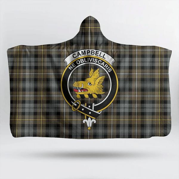 Campbell Argyll Weathered Tartan Classic Crest Hooded Blanket