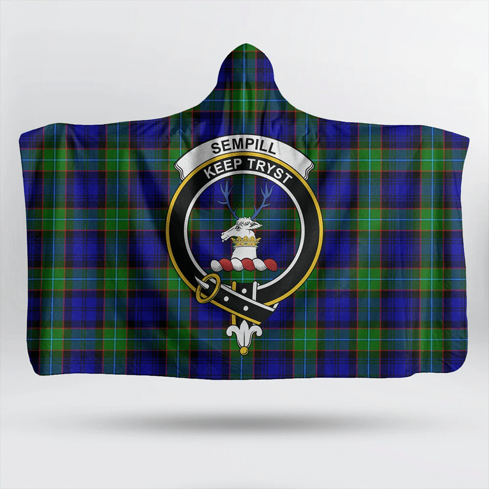 MacTavish Modern Tartan Classic Crest Hooded Blanket