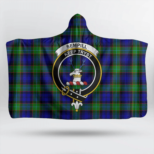 MacTavish Modern Tartan Classic Crest Hooded Blanket