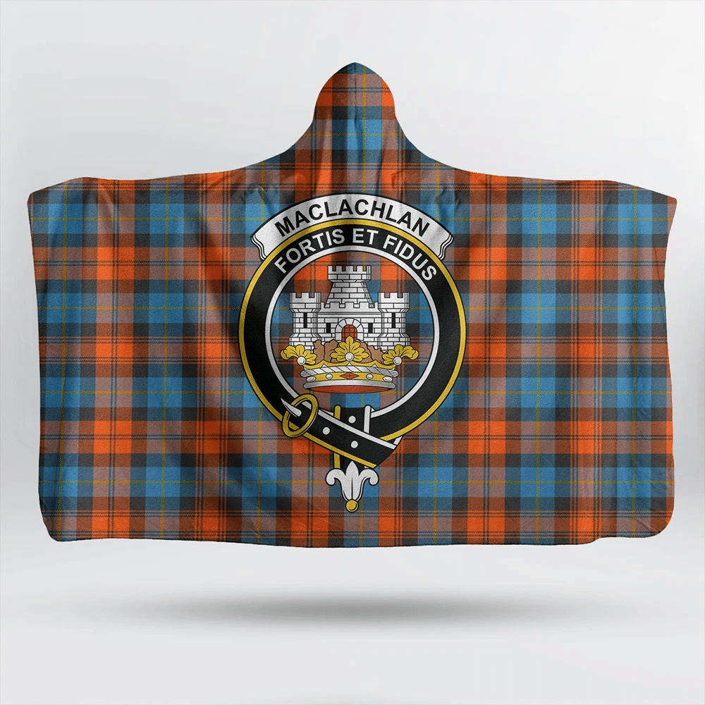 Stewart Hunting Weathered Tartan Classic Crest Hooded Blanket