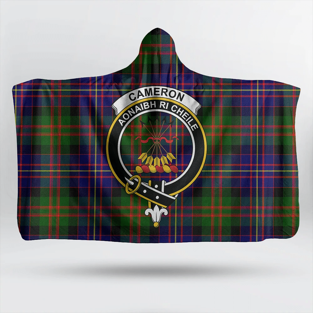 Cameron of Erracht Modern Tartan Classic Crest Hooded Blanket