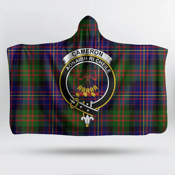 Cameron of Erracht Modern Tartan Classic Crest Hooded Blanket