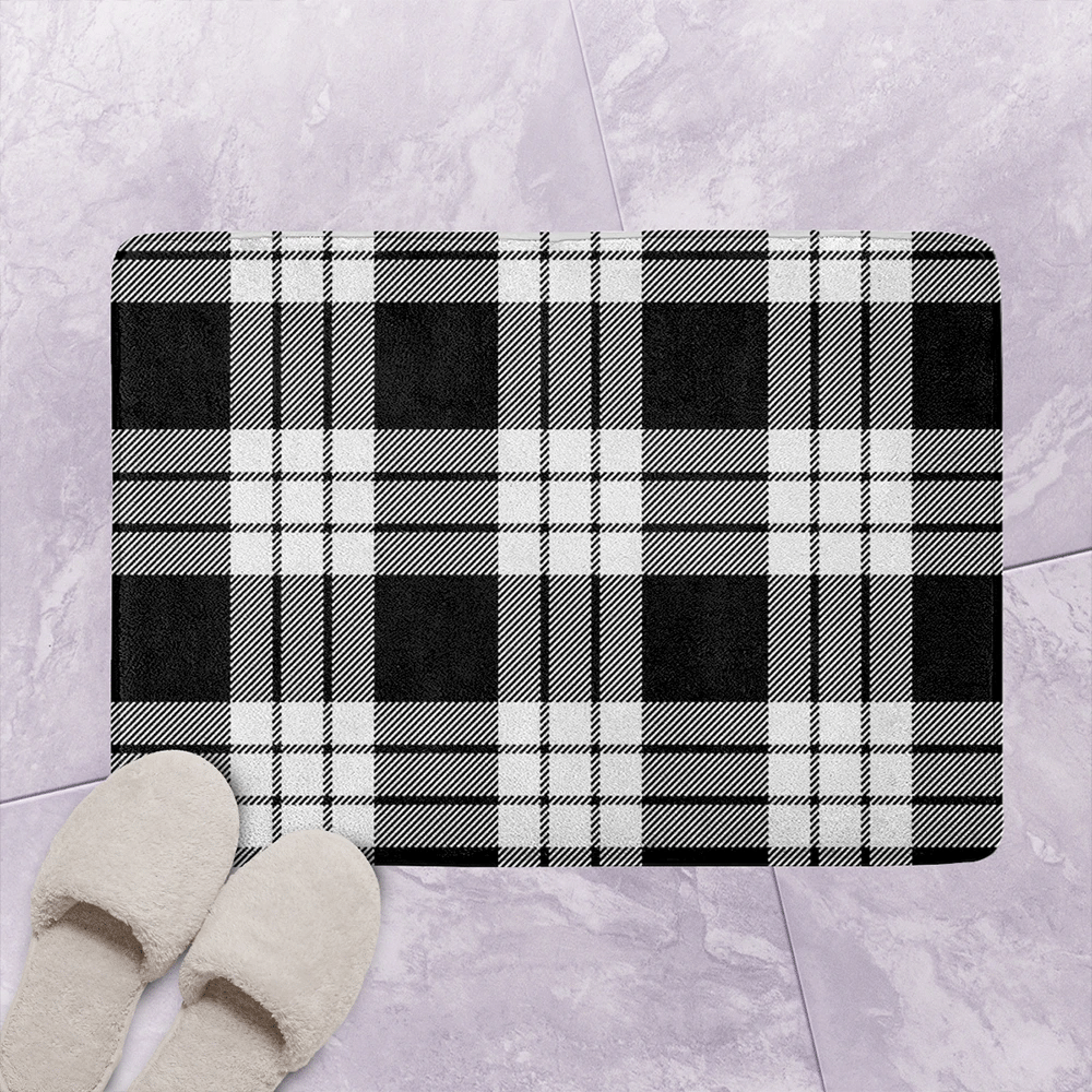 MacFarlane Black & White Ancient Tartan Classic Bathroom Mat