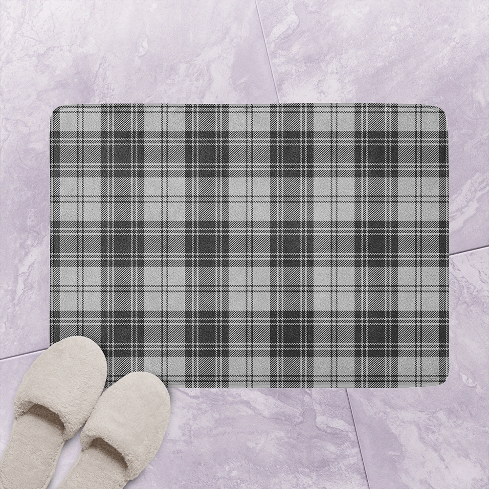 Douglas Grey Modern Tartan Classic Bathroom Mat