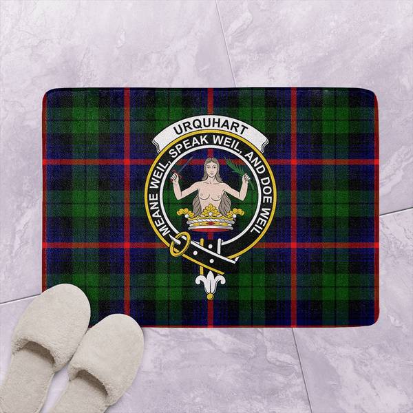 Urquhart Modern Tartan Classic Crest Bathroom Mat