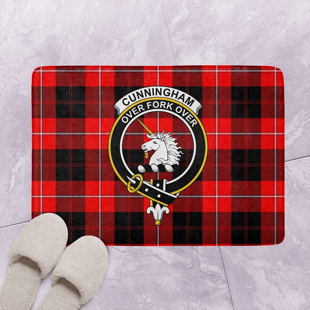 Cunningham Modern Tartan Classic Crest Bathroom Mat