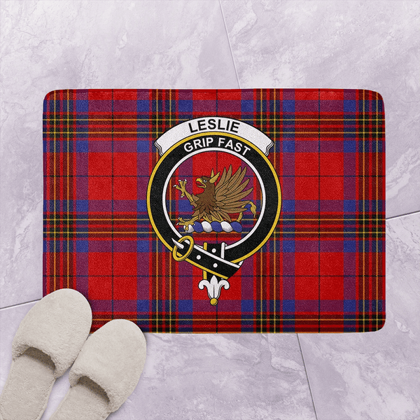 Leslie Modern Tartan Classic Crest Bathroom Mat