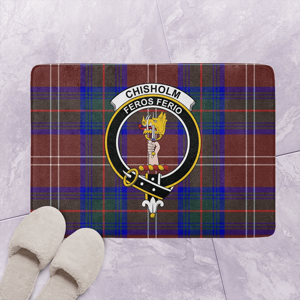 Chisholm Hunting Modern Tartan Classic Crest Bathroom Mat