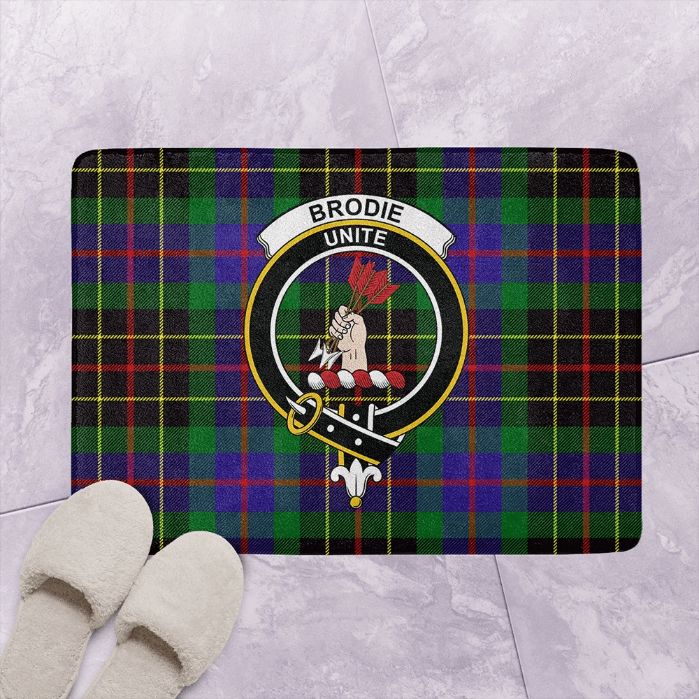 Brodie Hunting Modern Tartan Classic Crest Bathroom Mat