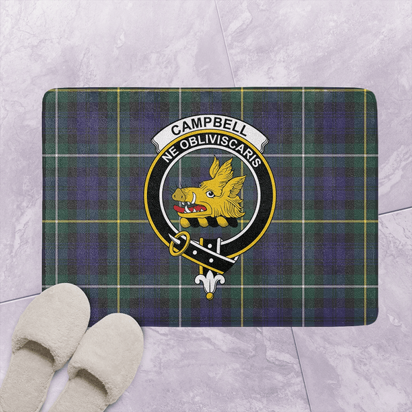 Campbell Argyll Modern Tartan Classic Crest Bathroom Mat