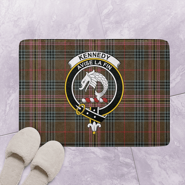 Kennedy Weathered Tartan Classic Crest Bathroom Mat