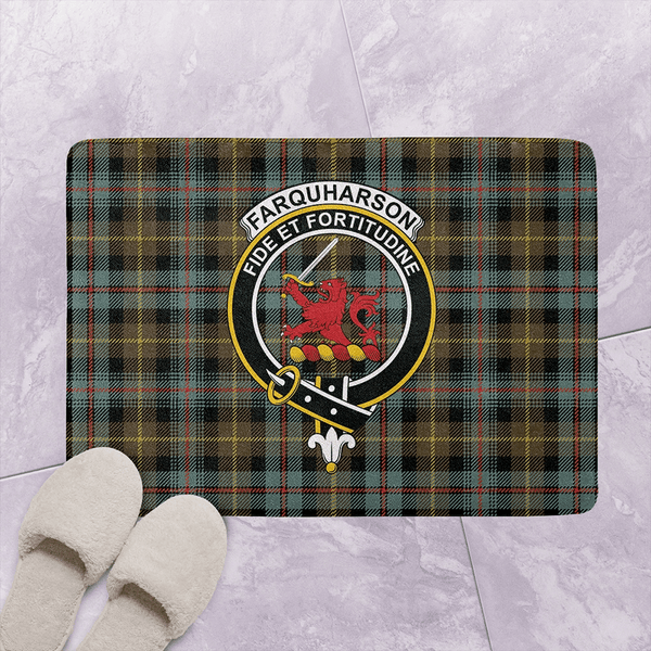 Farquharson Weathered Tartan Classic Crest Bathroom Mat