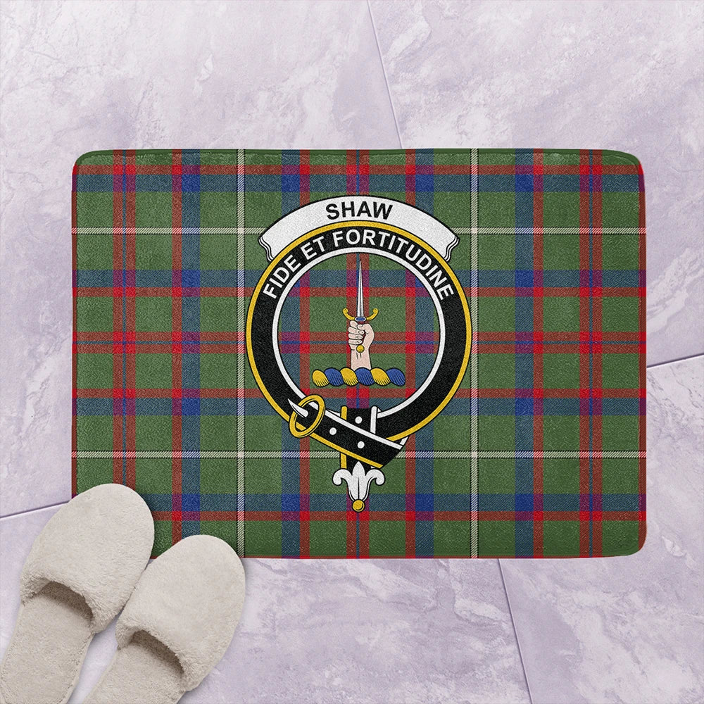 Shaw Green Modern Tartan Classic Crest Bathroom Mat