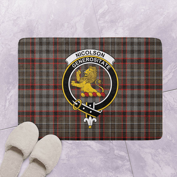 Nicolson Hunting Weathered Tartan Classic Crest Bathroom Mat