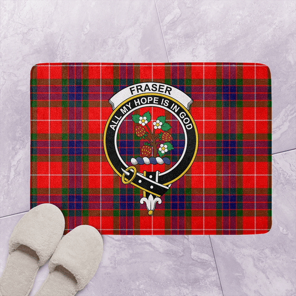 Fraser Modern Tartan Classic Crest Bathroom Mat