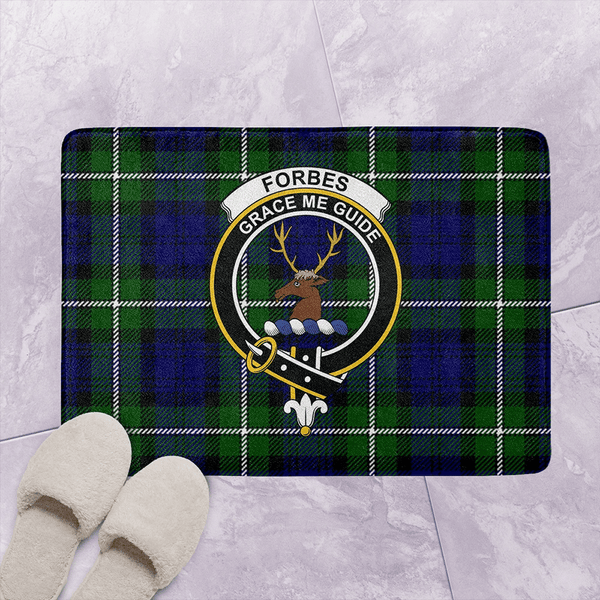 Forbes Modern Tartan Classic Crest Bathroom Mat