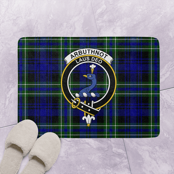 Arbuthnot Modern Tartan Classic Crest Bathroom Mat