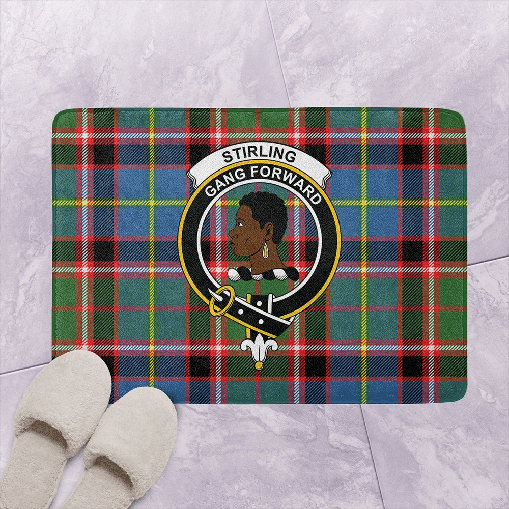 Stirling & Bannockburn District Tartan Classic Crest Bathroom Mat