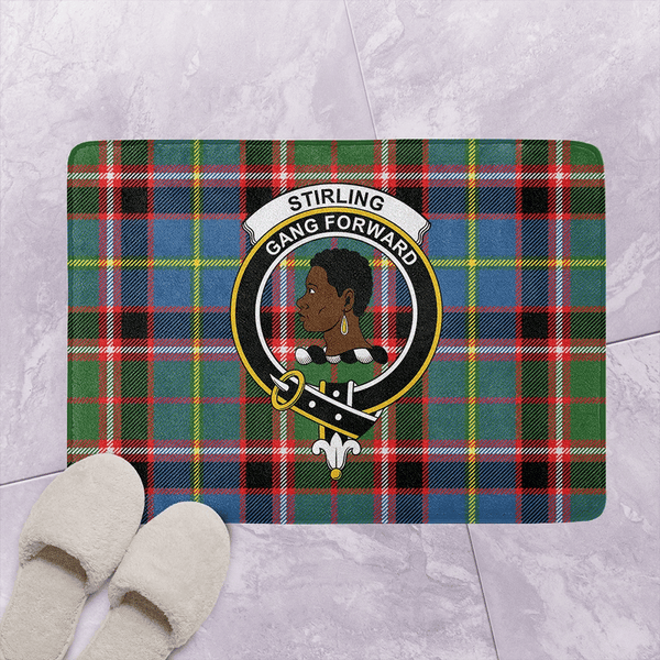 Stirling & Bannockburn District Tartan Classic Crest Bathroom Mat