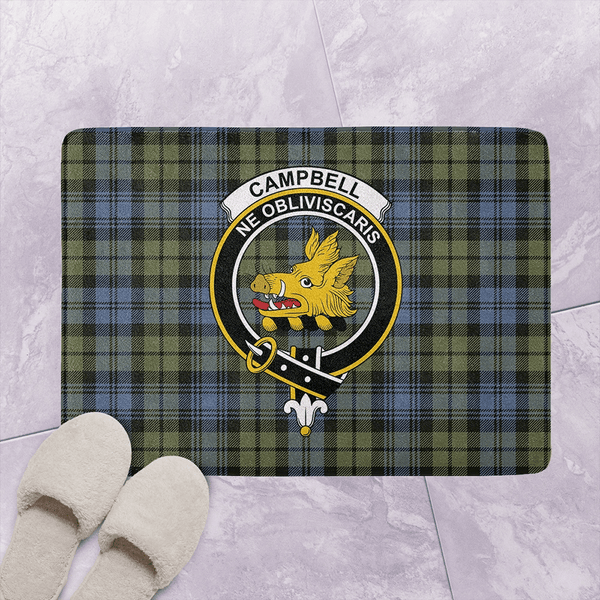 Campbell Faded Tartan Classic Crest Bathroom Mat