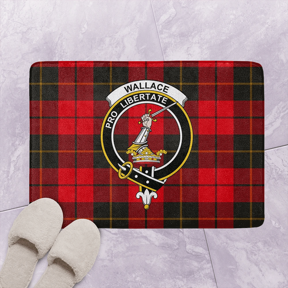 Wallace Weathered Tartan Classic Crest Bathroom Mat