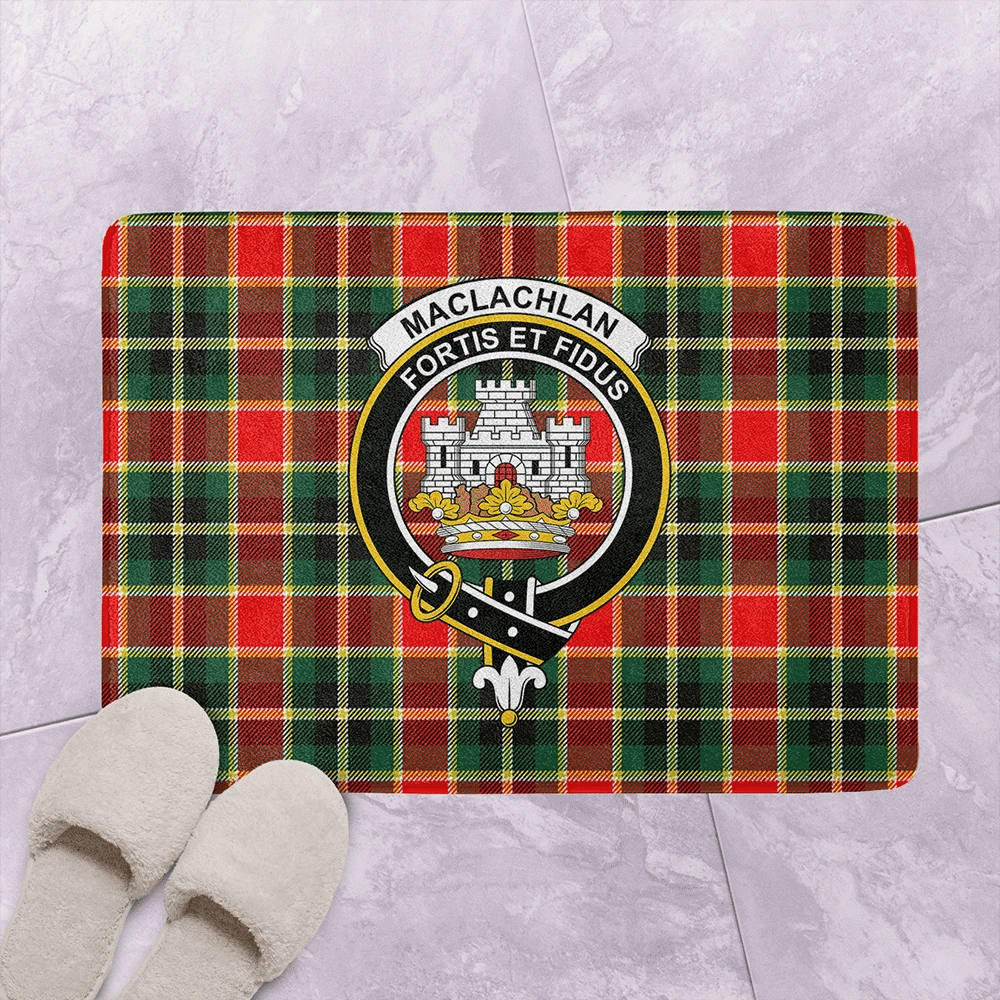 MacLachlan Hunting Modern Tartan Classic Crest Bathroom Mat