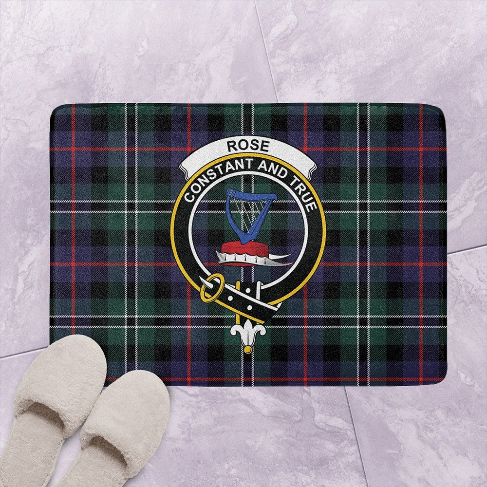 Rose Hunting Modern Tartan Classic Crest Bathroom Mat