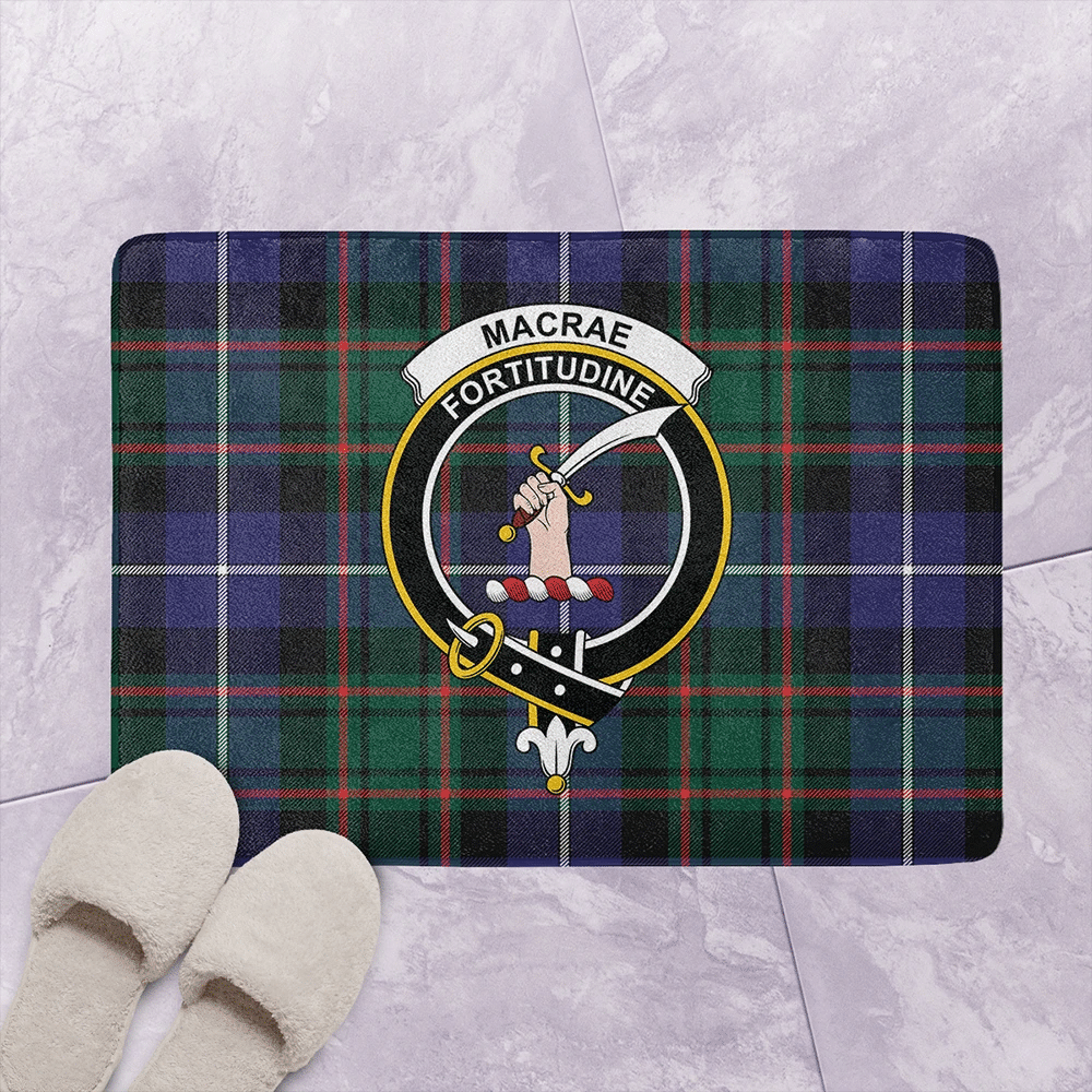 MacRae Hunting Modern Tartan Classic Crest Bathroom Mat