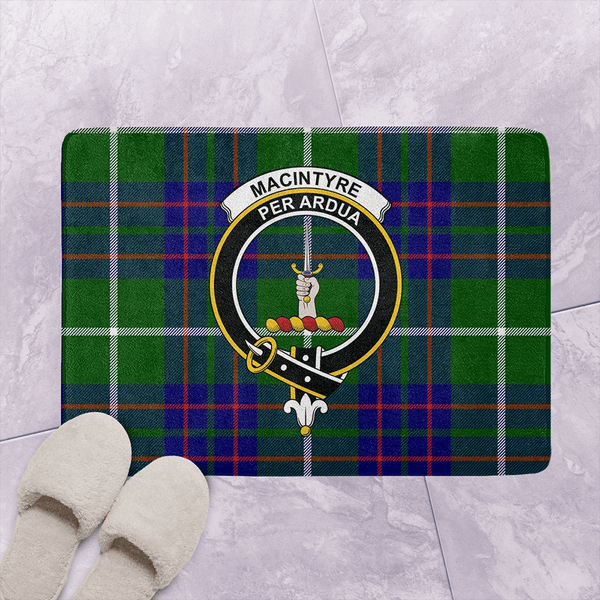 MacIntyre Hunting Modern Tartan Classic Crest Bathroom Mat