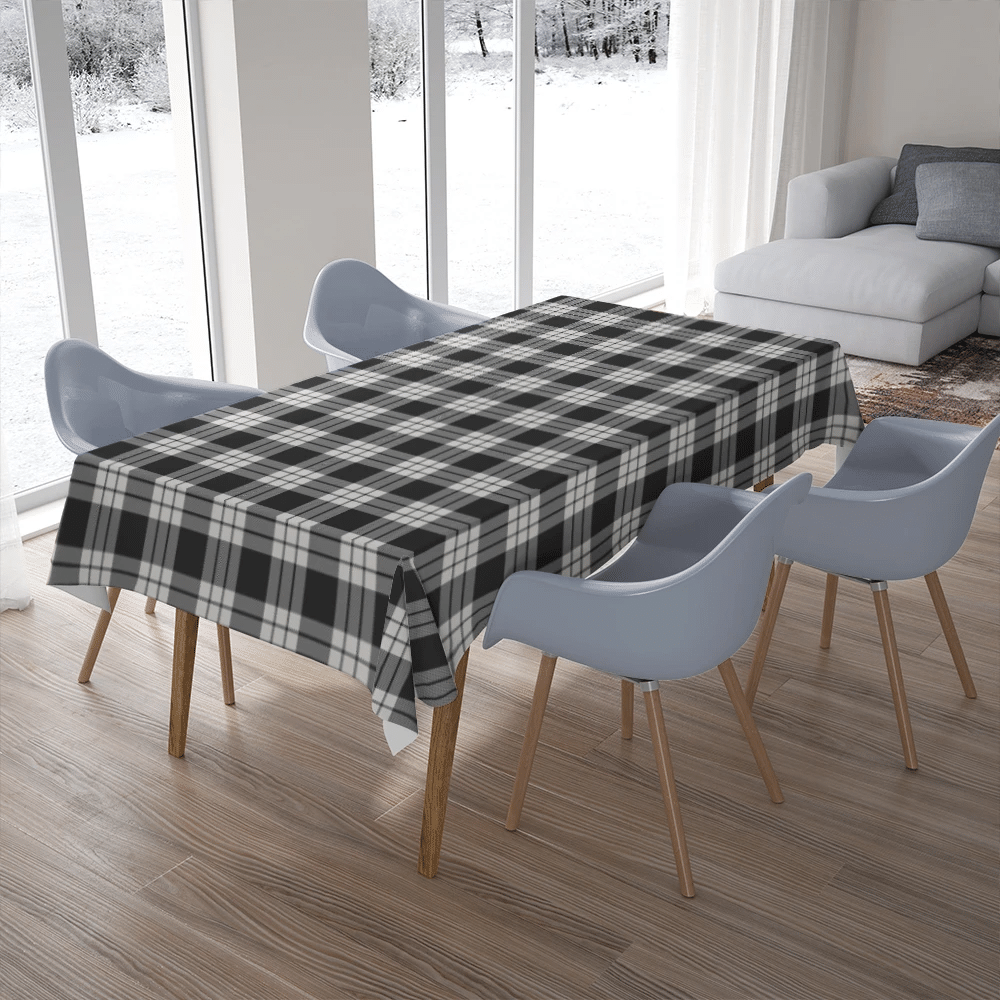 MacFarlane Black & White Tartan Classic Tablecloth